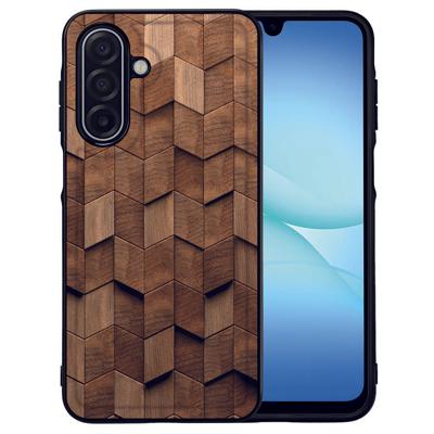 Wooden Cubes Samsung Galaxy A17 | TPU Hoesje Met PU Achterkant Voor Luxe Bescherming