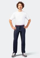 Heren pique stretch broek Hajo blauw