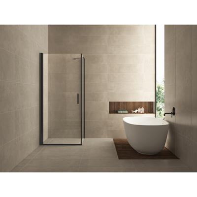 Wiesbaden Salone Douchecabine met 1 Draaideur - 1000x1000x2000x8mm - NANO - Helder Glas - Mat Zwart