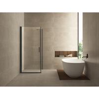 Wiesbaden Salone Douchecabine met 1 Draaideur - 1000x1000x2000x8mm - NANO - Helder Glas - Mat Zwart