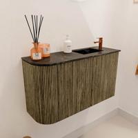 Toiletmeubel Mondiaz Joya Dlux | 71.6 cm | Meubelkleur Dusk | Faye wastafel Lava Wasbak Rechts | 1 kraangat