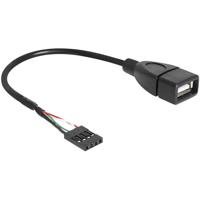 Delock USB-kabel USB 2.0 Shrouded header 4-polig, USB-A bus 0.20 m Zwart UL gecertificeerd 83291 - thumbnail