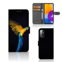 Samsung Galaxy M52 | Telefoonhoesje | Met pasjeshouder | Papegaai