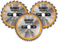 DeWALT DT1963 Cirkelzaagbladen Set 250mm (2X 24T 1X 48T) DeWALT DT1963 Cirkelzaagbladen Set 250mm (2X 24T 1X 48T)