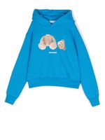 Palm Angels Kids hoodie à logo imprimé - Bleu