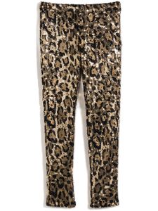 Dolce & Gabbana Kids legging imprimé à sequins brodés - Or