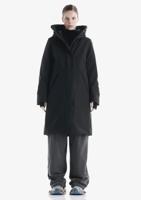 Krakatau Gaia Technical Fabric Long Parka Jas Dames Black L