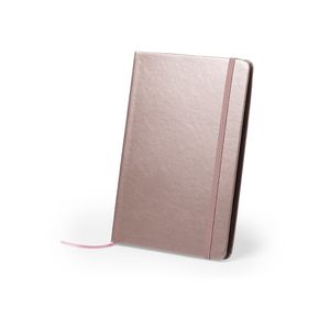 Luxe pocket schrift/notitieblok 21 x 15 cm in kleur rose goud   -