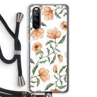 Peachy flowers: Sony Sony Xperia 10 III Transparant Hoesje met koord