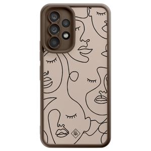 Samsung Galaxy A53 bruine case - Abstract faces