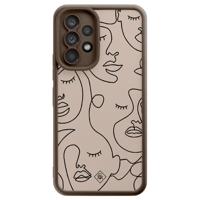 Samsung Galaxy A53 bruine case - Abstract faces