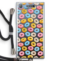 Pink donuts: Sony Xperia XZ1 Transparant Hoesje met koord
