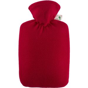 Warm water kruik rood 1,8 liter fleece hoes   -