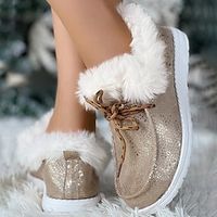 Kerst enkellaarsjes met metallic pluizige details en voering miniinthebox