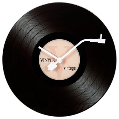 Ostaria Wandklok/muur klok Vinyl - D30 cm - glas - LP - keuken/kamer