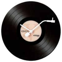Ostaria Wandklok/muur klok Vinyl - D30 cm - glas - LP - keuken/kamer