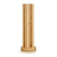 Kinvara Koffie cup/capsule houder/dispenser - bamboe hout - voor 36 cups - D11 x H34 cm   -