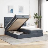 Ottoman bed met matrassen en LED's 200x200cm fluweel