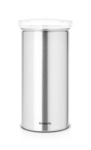 Brabantia voorraadbus voor 18 koffiepads matt steel fingerprint proof / transparant