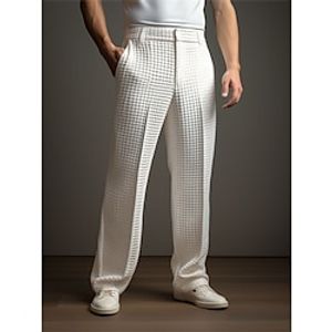 Voor heren Pakken Broek broek Kostuumbroek Wafel broek Voorvak Recht been Effen Comfort liiketoiminta Dagelijks Feestdagen Modieus Chique en modern Zwart Wit Rekbaar Lightinthebox