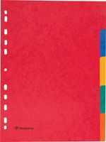 Pergamy tabbladen ft A4, 11-gaatsperforatie, stevig karton, geassorteerde kleuren, 5 tabs - thumbnail