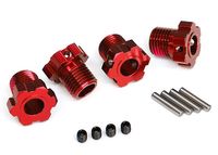 Wheel hubs, splined, 17mm (red-anodized) (4)/ 4x5 GS (4), 3x14mm pin (4) (TRX-8654R)