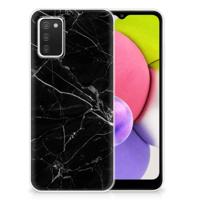 Samsung Galaxy A03S | TPU | Siliconen hoesje | Marmer Zwart - Origineel Cadeau Vader