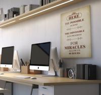 Vintage motivatie canvas schilderij kantoor