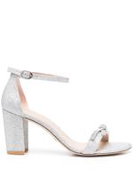 Stuart Weitzman sandales NearlyNude 80 mm ornées de cristaux - Argent - thumbnail