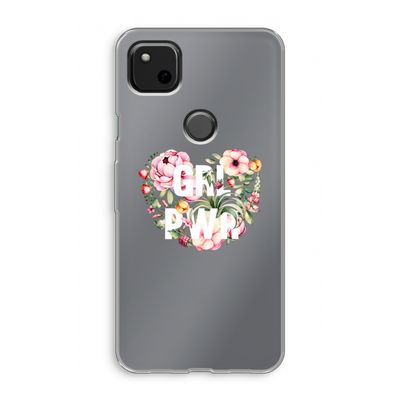 GRL PWR Flower: Google Pixel 4a Transparant Hoesje