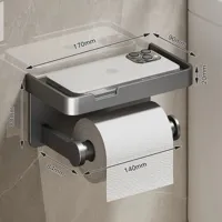 SmartHold Luxe - Aluminium Toiletrolhouder met Telefoonplankje