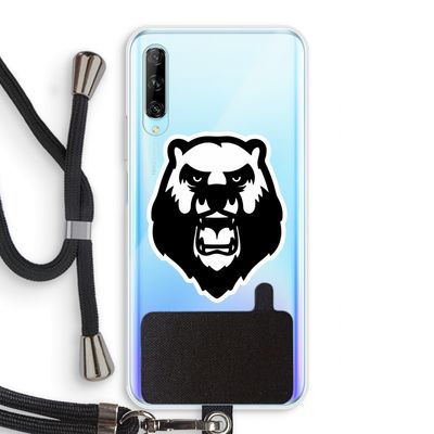 Angry Bear (white): Huawei P Smart Pro Transparant Hoesje met koord