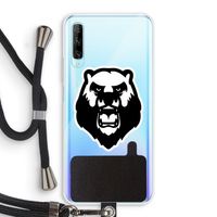 Angry Bear (white): Huawei P Smart Pro Transparant Hoesje met koord
