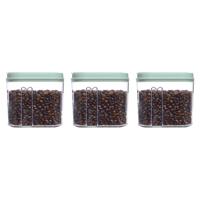 Voedselcontainer strooibus - 3x - mintgroen - 1000 ml - kunststof - 15 x 8 x 14 cm - voorraadpot