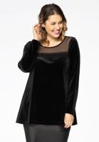 Yoek Tuniek flare mousse / velour | Zwart | Maat 50/52 Yoek Tuniek flare mousse / velour | Zwart | Maat 50/52