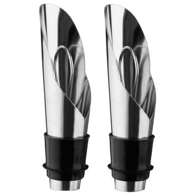 5Five Vacuum wijnstopper met afsluitdop - 4x stuks - metaal - 2 x 2 x 8 cm - Flessenstop