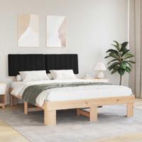 Bedframe met Gevoerd Hoofdgedeelte Zwart 160 x 200 cm
