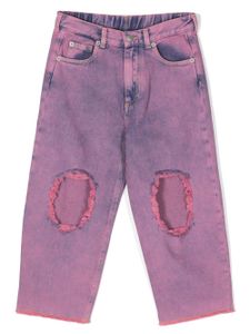 MM6 Maison Margiela Kids jean droit à effet usé - Rose