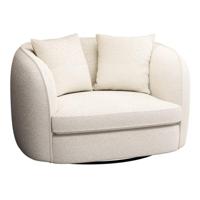 Leen Bakker - Loveseat Enzio - Sirena - Stof - Crème - 95x129x76 Cm