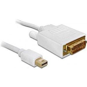 DeLOCK Kabel mini Displayport > DVI 24pin male 1m mini Displayport 20pin DVI-I 24 Wit