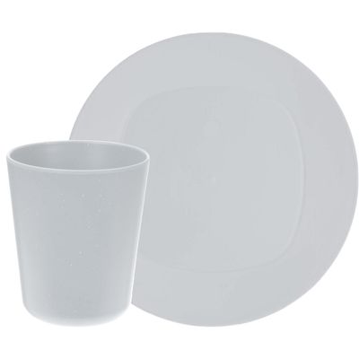 Serviesset 16-delig - kunststof - wit - 8 personen