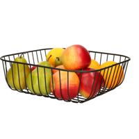 Fruitschaal- Royal metall - draad metaal - D30 x H9 cm - zwart - vierkant