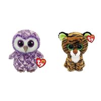 Ty - Knuffel - Beanie Boo's - Moonlight Owl & Tiggy Tiger - thumbnail