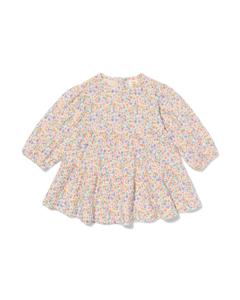 HEMA Babyjurk Mousseline Bloemen Gebroken Wit (gebroken wit)