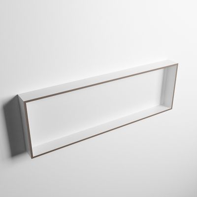 MONDIAZ EASY Nis 89,5x29,5cm in solid surface kleur Smoke | Talc. 1 vak geschikt voor in- of opbouw