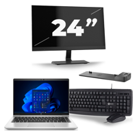 HP ProBook 640 G8 - Intel Core i5-11e Generatie - 14 inch - 16GB RAM - 256GB SSD - Windows 11 + 1x 24 inch Monitor