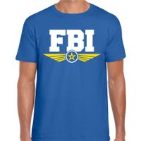FBI agent tekst t-shirt blauw voor heren - thumbnail