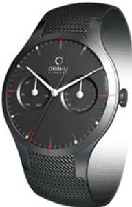 Horlogeband Obaku v100gcirb Mesh/Milanees Zwart 15mm