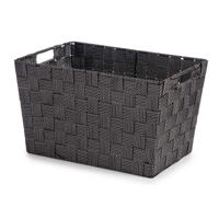 Kipit Opbergmandjes - voor kast/ badkamer - zwart - 35x25x20 cm - 10 liter