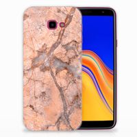 Samsung Galaxy J4 Plus (2018) TPU Siliconen Hoesje Marmer Oranje